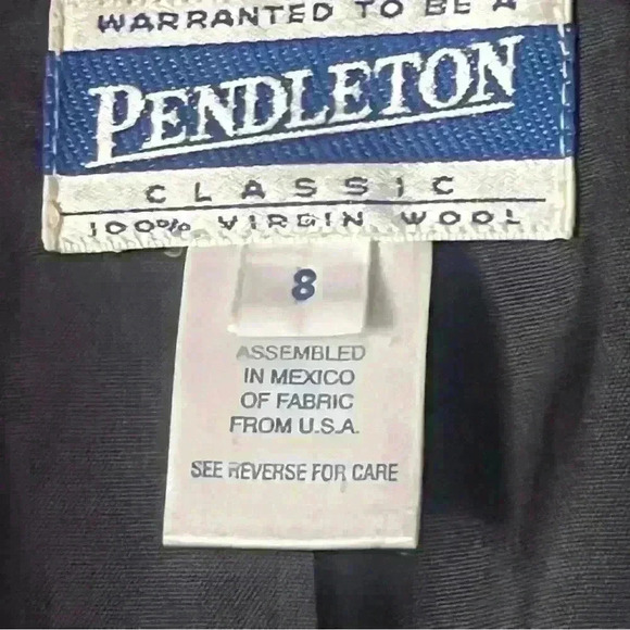 Pendleton Classic 100% Virgin Wool Blue Blazer Jacket Size 8 - Picture 4 of 5